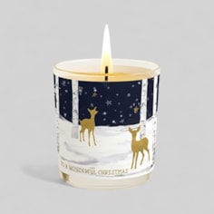 Vanilla Scented Christmas Candle - Deer In A Snowy Woodland Vanilla Scented Christmas Candle - Deer In A Snowy Woodland