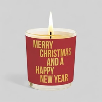 Vanilla Scented Christmas Candle - Merry Christmas And A Happy New Year Vanilla Scented Christmas Candle - Merry Christmas And A Happy New Year