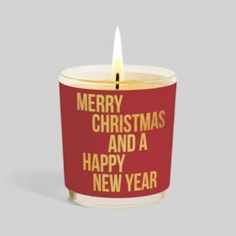 Vanilla Scented Christmas Candle - Merry Christmas And A Happy New Year