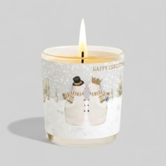 Vanilla Scented Christmas Candle - Two Snowmen