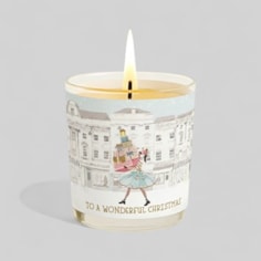 Vanilla Scented Christmas Candle - Lady With Stacks Of Presents
