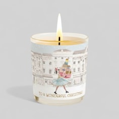 Vanilla Scented Christmas Candle - Lady With Stacks Of Presents