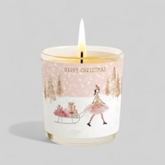 Vanilla Scented Christmas Candle - Girl With Sleigh Of Gifts Vanilla Scented Christmas Candle - Girl With Sleigh Of Gifts
