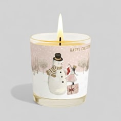 Vanilla Scented Christmas Candle - Snowman And Girl Vanilla Scented Christmas Candle - Snowman And Girl