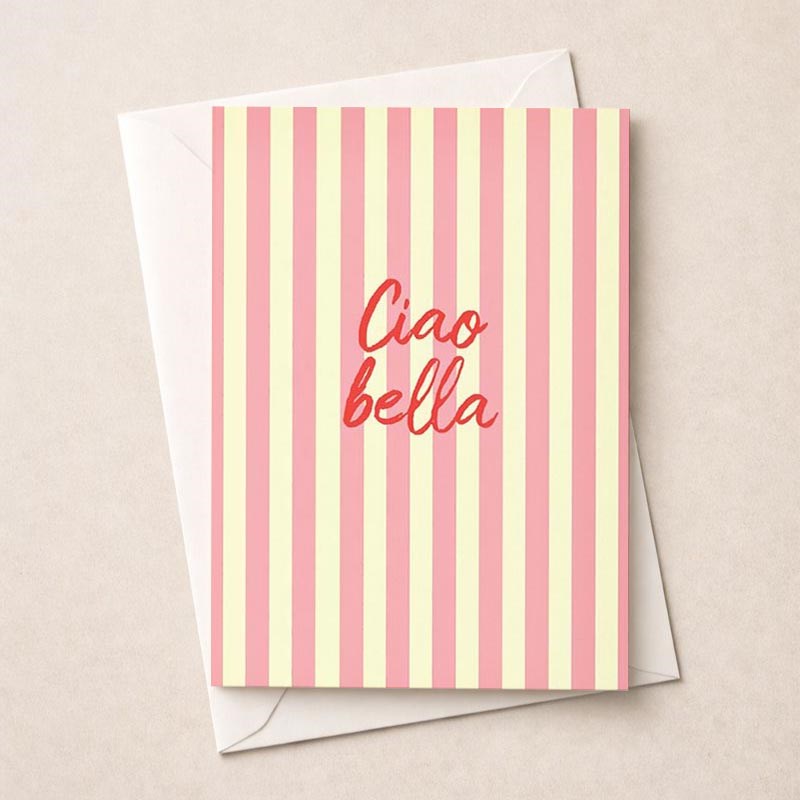 An image of Open Card - Candy Stripe Ciao Bella