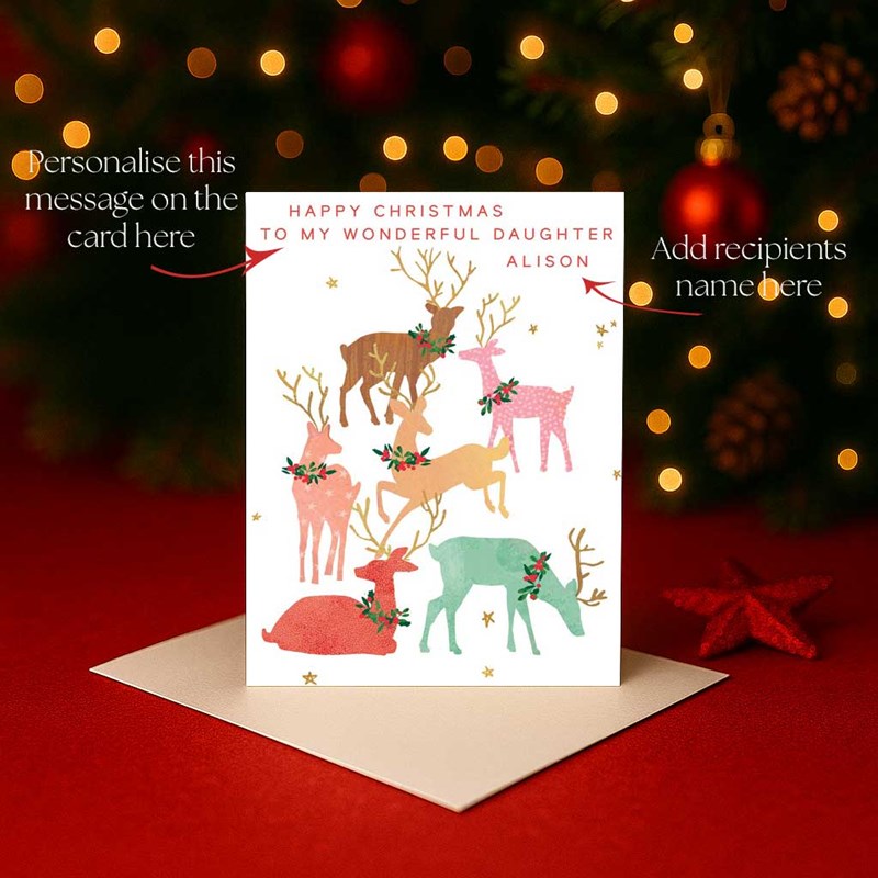 An image of Personalised Christmas Card - Reindeer