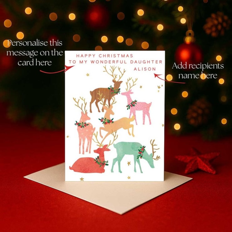 Personalised Christmas Card - Reindeer