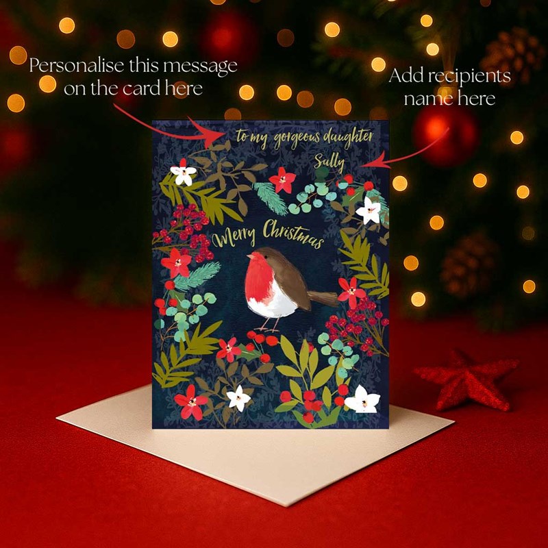 An image of Personalised Christmas Card - Christmas Robin