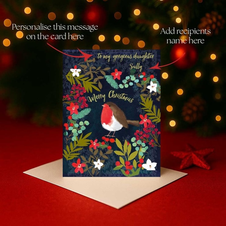 Personalised Christmas Card - Christmas Robin