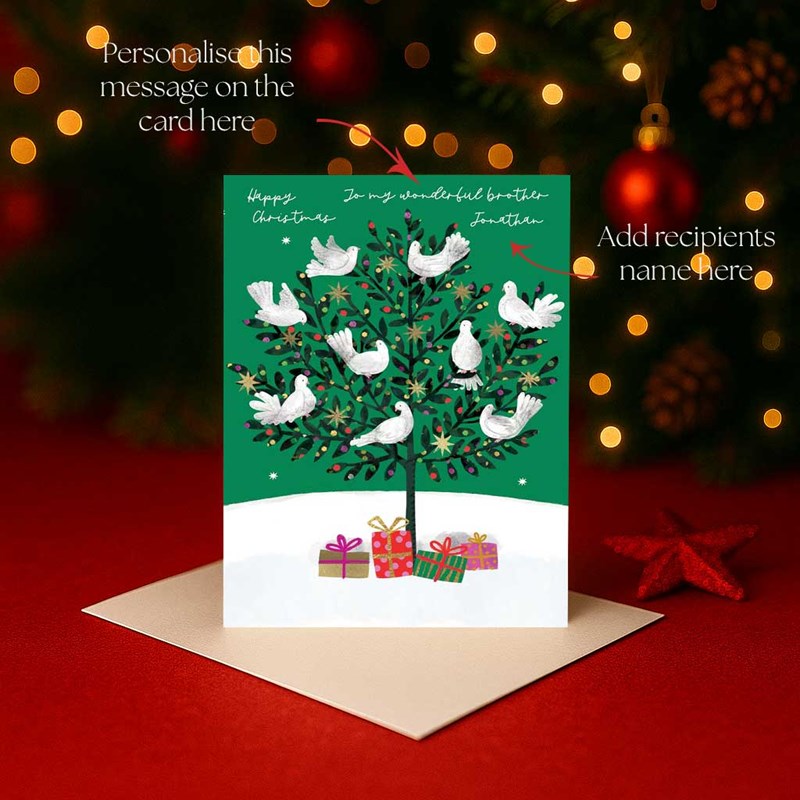 An image of Personalised Christmas Card - Partridges In a Pear Tree