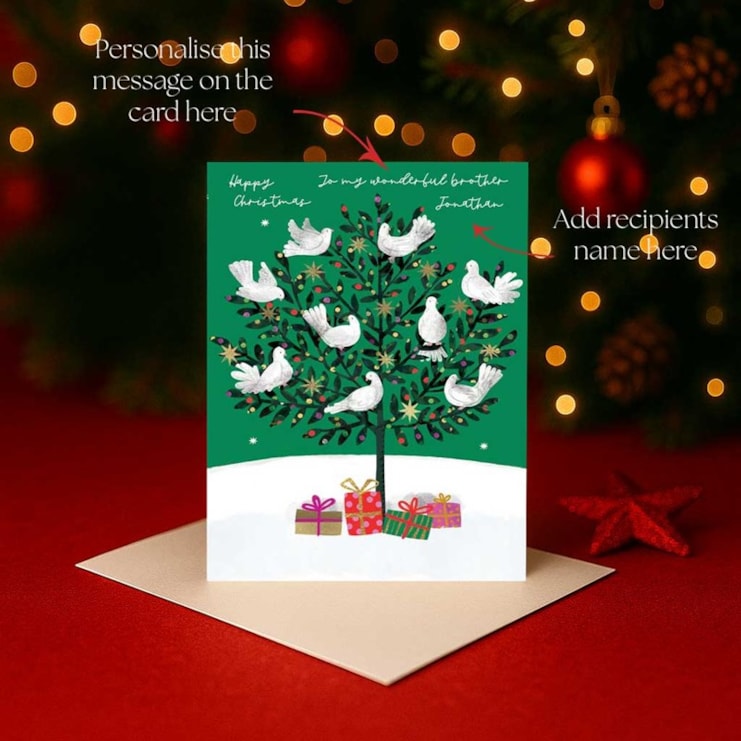 Personalised Christmas Card - Partridges In a Pear Tree Personalised Christmas Card - Partridges In a Pear Tree