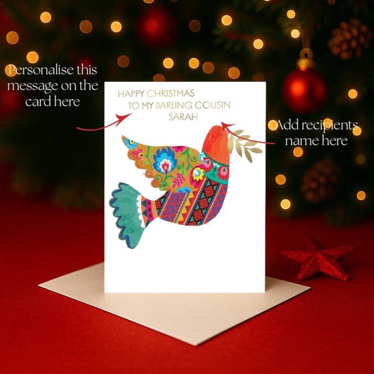 Personalised Christmas Card - Dove Personalised Christmas Card - Dove