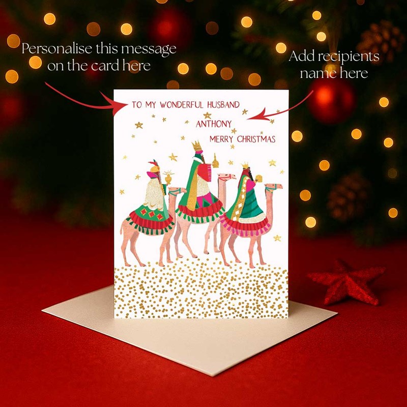 An image of Personalised Christmas Card - Three Kings