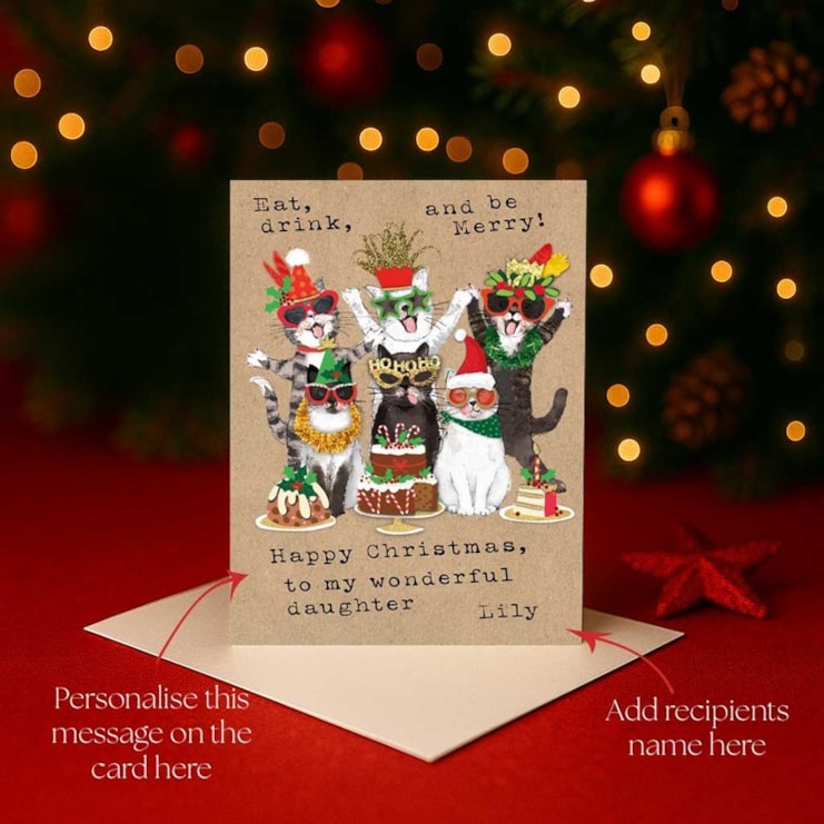 Personalised Christmas Card - Christmas Cats