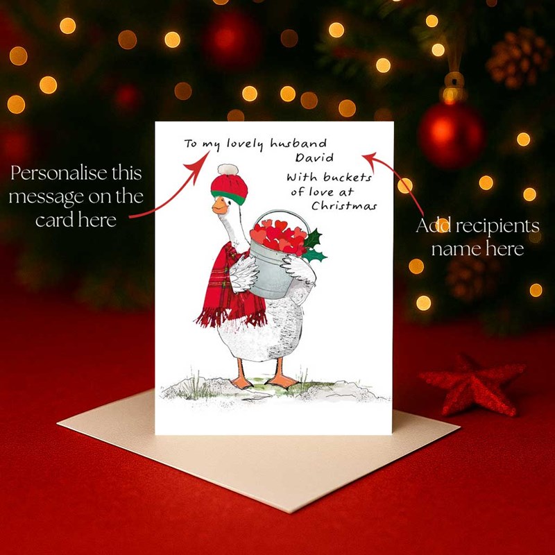 An image of Personalised Christmas Card - Bucket Of Love