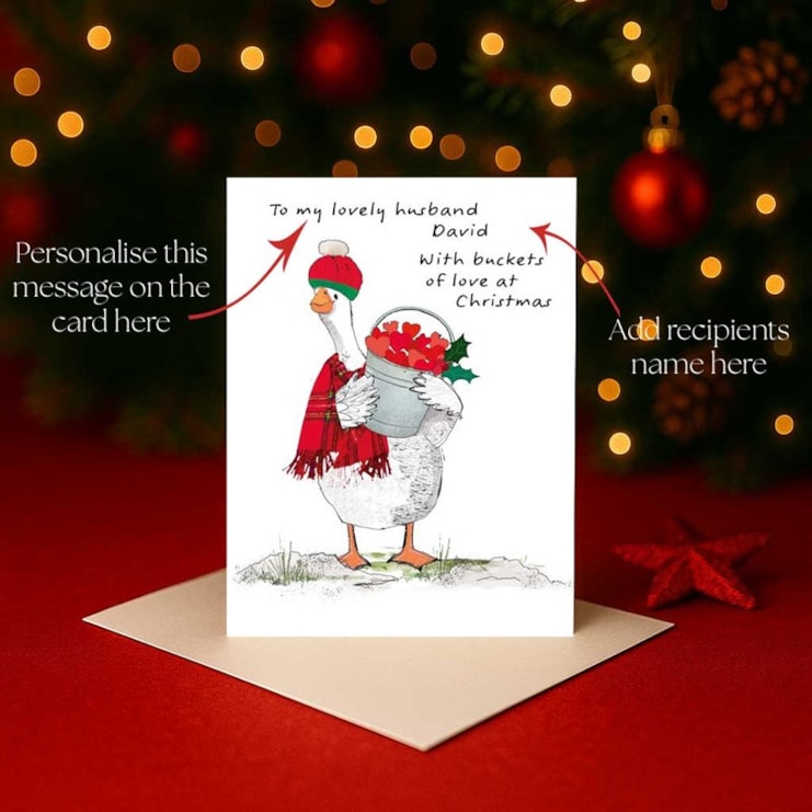 Personalised Christmas Card - Bucket Of Love