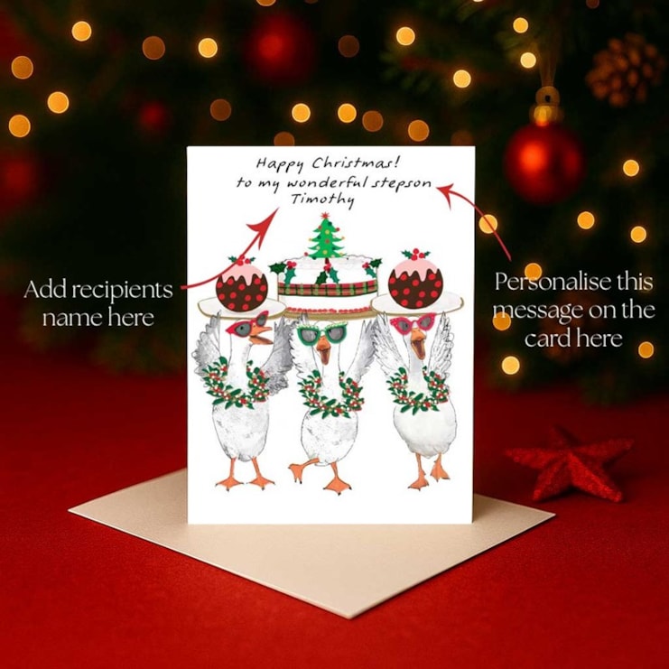 Personalised Christmas Card - Christmas Puddings