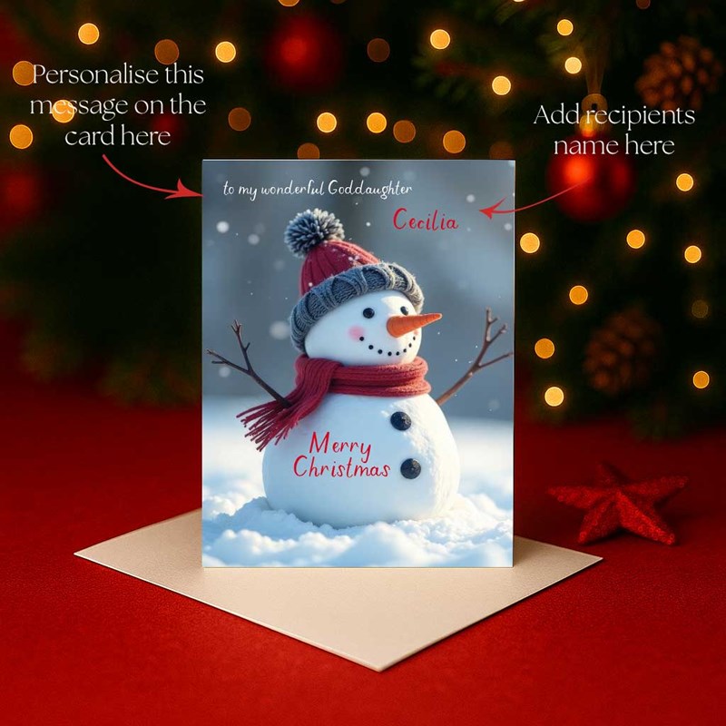 An image of Personalised Christmas Card - Snowman