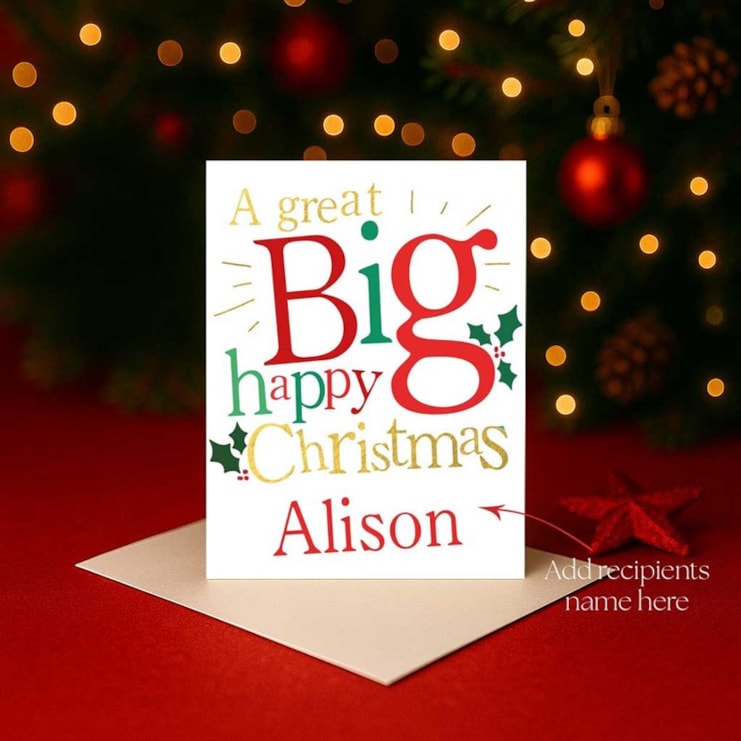 Personalised Christmas Card - Big Happy Christmas Personalised Christmas Card - Big Happy Christmas