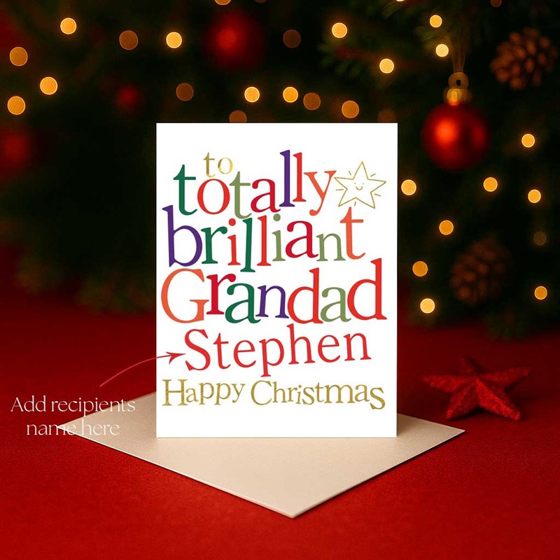 An image of Personalised Christmas Card - Totally Brilliant Grandad