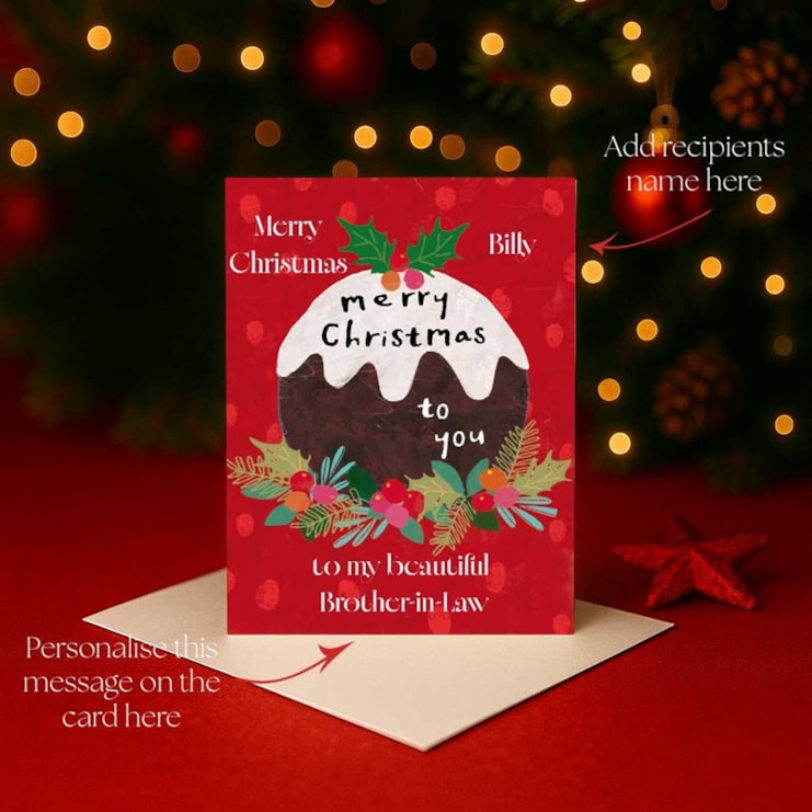 Personalised Christmas Card - Christmas Pudding