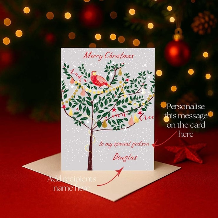 Personalised Christmas Card - Partridge In A Pear Tree