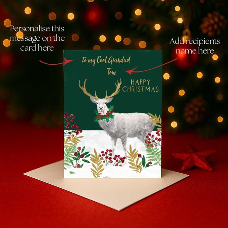 Personalised Christmas Card - Reindeer In The Snow