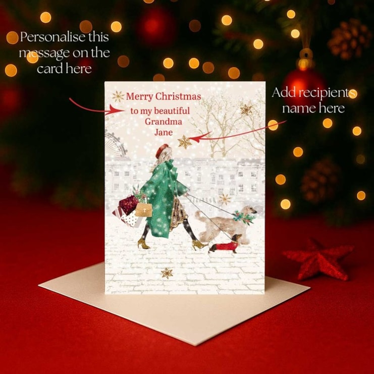 Personalised Christmas Card - Christmas Shopping With The Dogs Personalised Christmas Card - Christmas Shopping With The Dogs