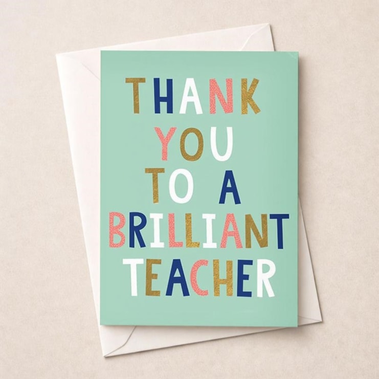 Large Thank You Teacher Card - Brilliant Teacher Large Thank You Teacher Card - Brilliant Teacher