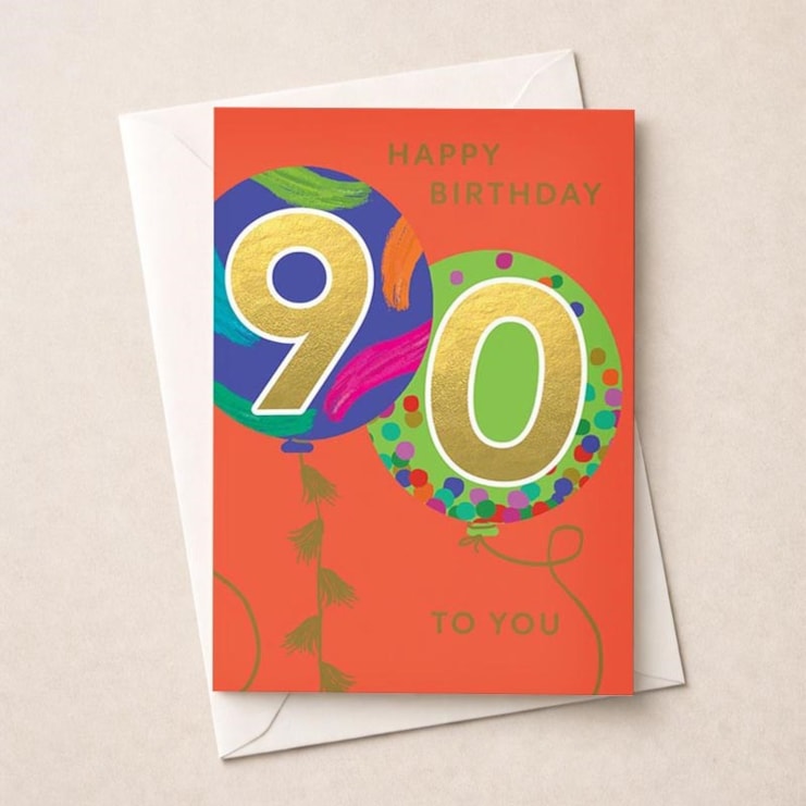 Large Age 90 Birthday Card - Balloons Large Age 90 Birthday Card - Balloons