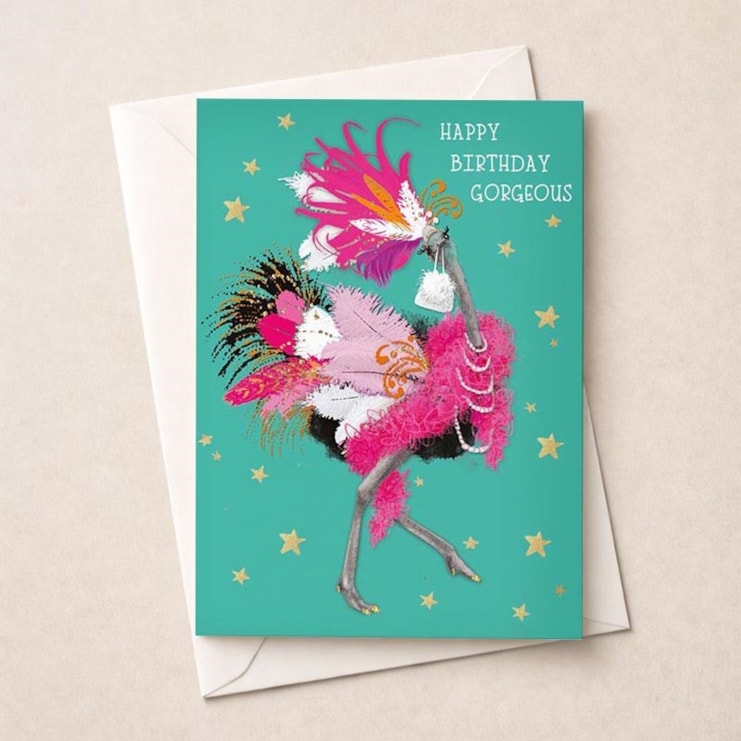 Large Birthday Card - Showgirl Ostrich Large Birthday Card - Showgirl Ostrich