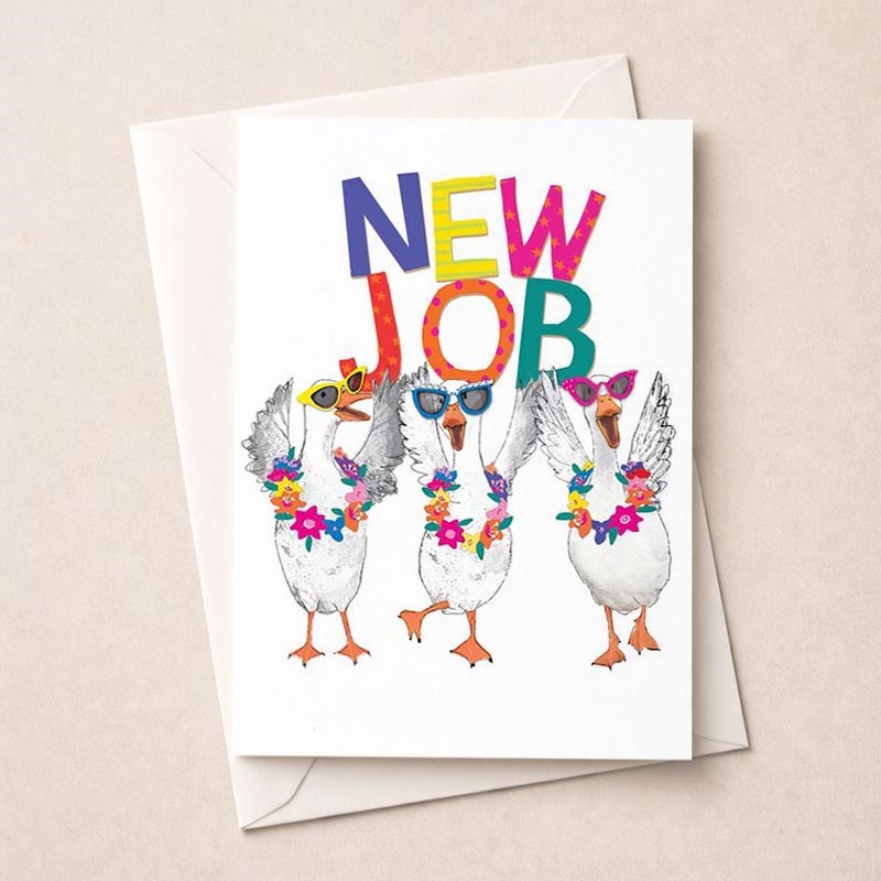 An image of Large New Job Card - Fancy Geese