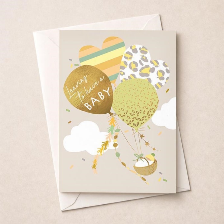 Large Leaving For A Baby Card - Balloon Delivery Large Leaving For A Baby Card - Balloon Delivery