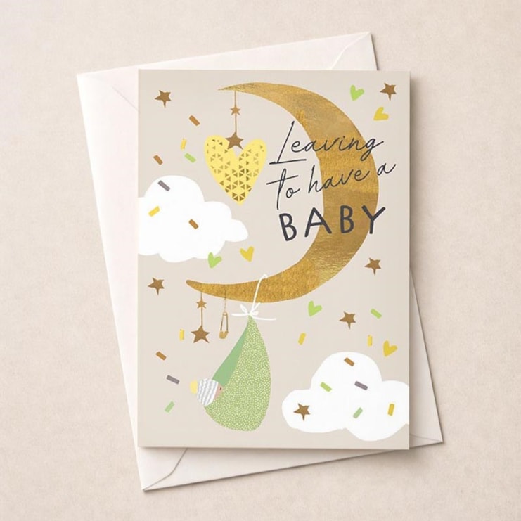 Large Leaving For A Baby Card - Moon Large Leaving For A Baby Card - Moon