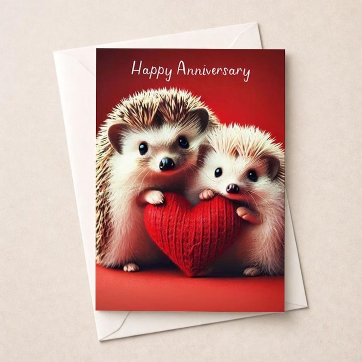 Large Anniversary Card - Hedgehogs Large Anniversary Card - Hedgehogs