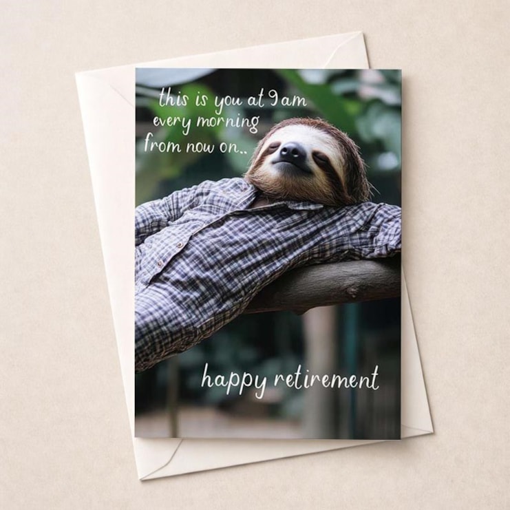Large Retirement Card - Lazing Sloth Large Retirement Card - Lazing Sloth