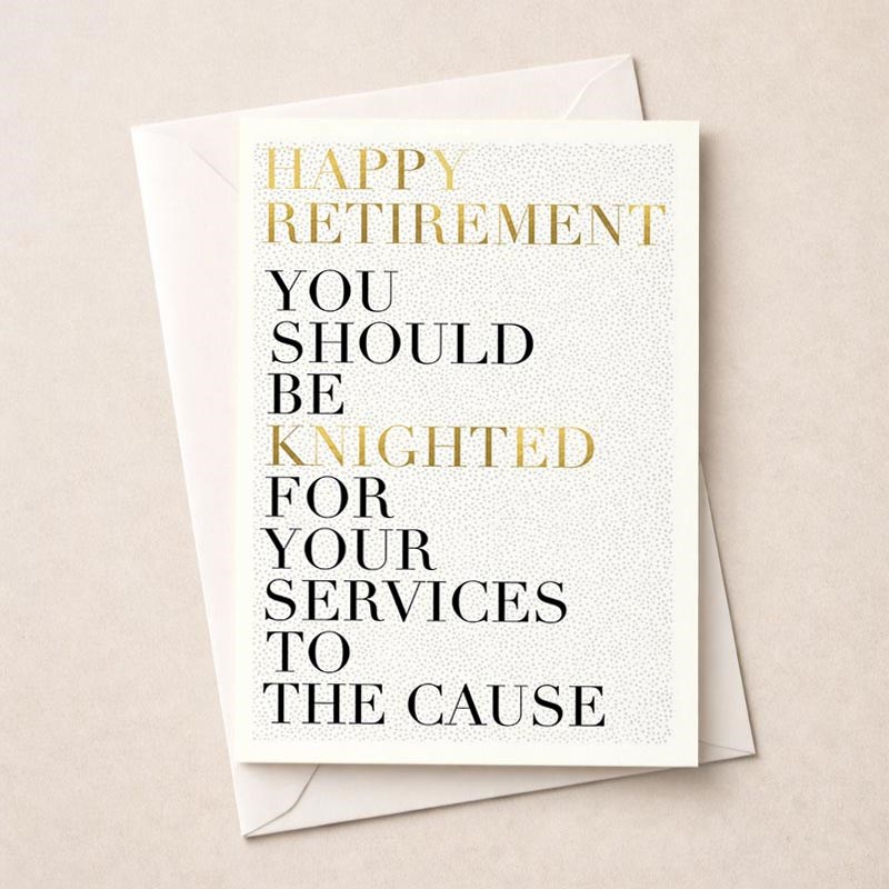 An image of Large Retirement Card - Knighted