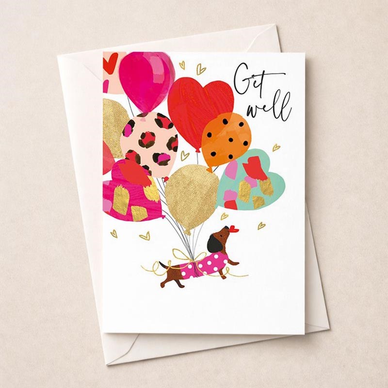 An image of Large Get Well Soon Card - Sausage Dog