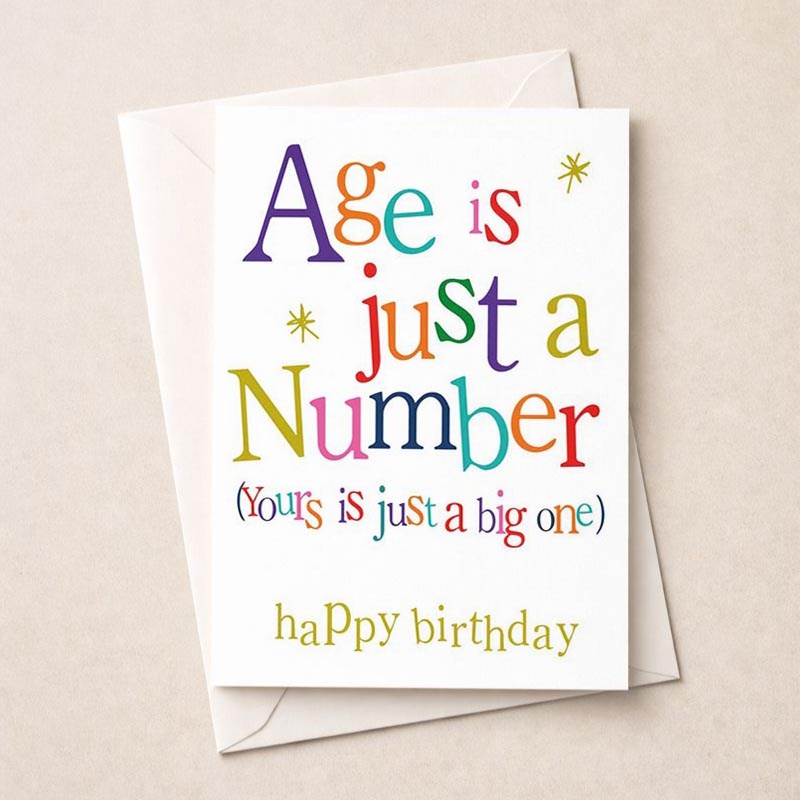 An image of Large Birthday Card - Birthday Age is Just a Number