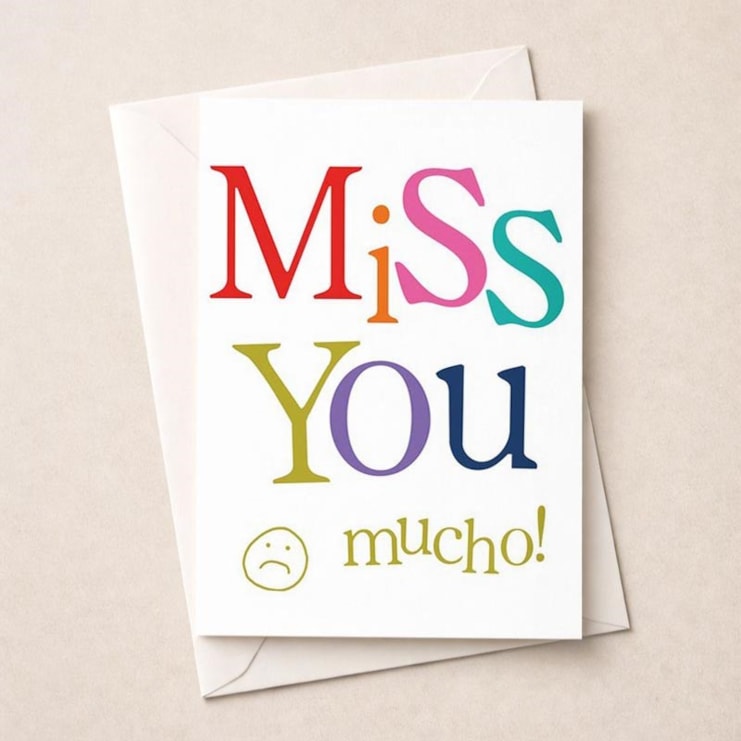 Large Just To Say Card - Miss You Mucho Large Just To Say Card - Miss You Mucho