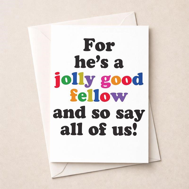 An image of Large Birthday Card - For He's A Jolly Good Fellow