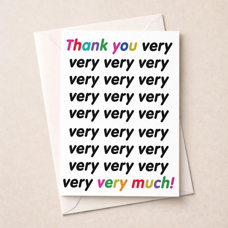 An image of Large Thank You Card - Very Very Very Much