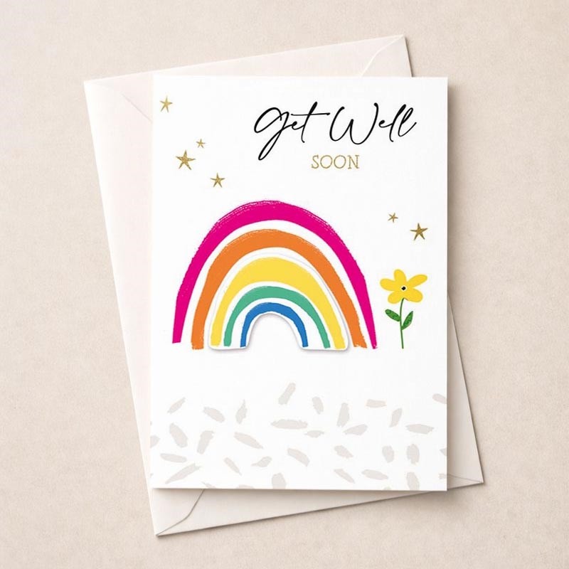 An image of Large Get Well Soon Card - Rainbow