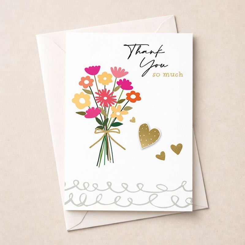 An image of Large Thank You Card - Bouquet