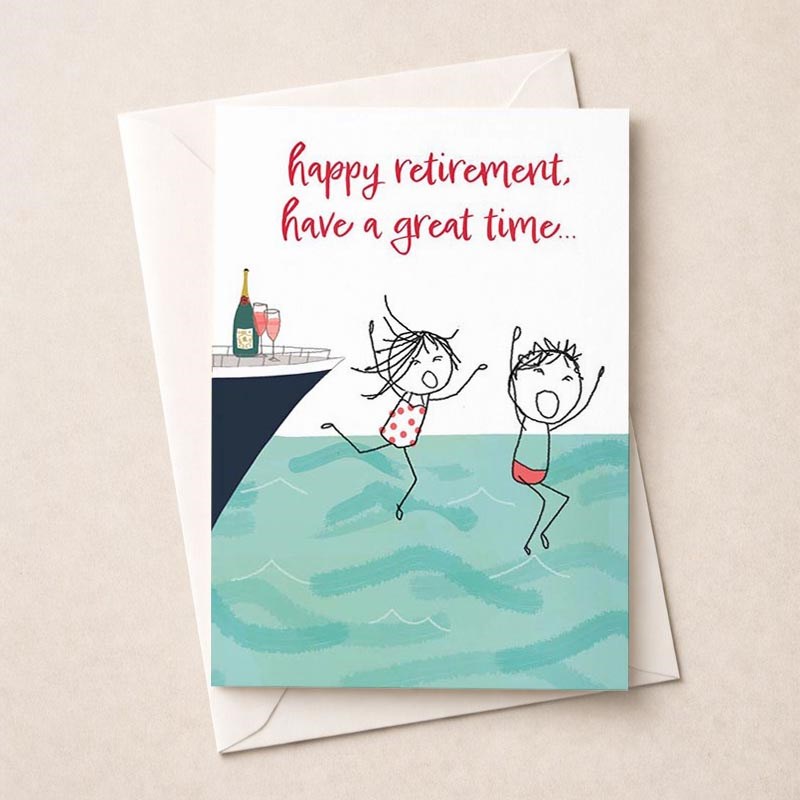 An image of Large Retirement Card - Jumping Into The Sea