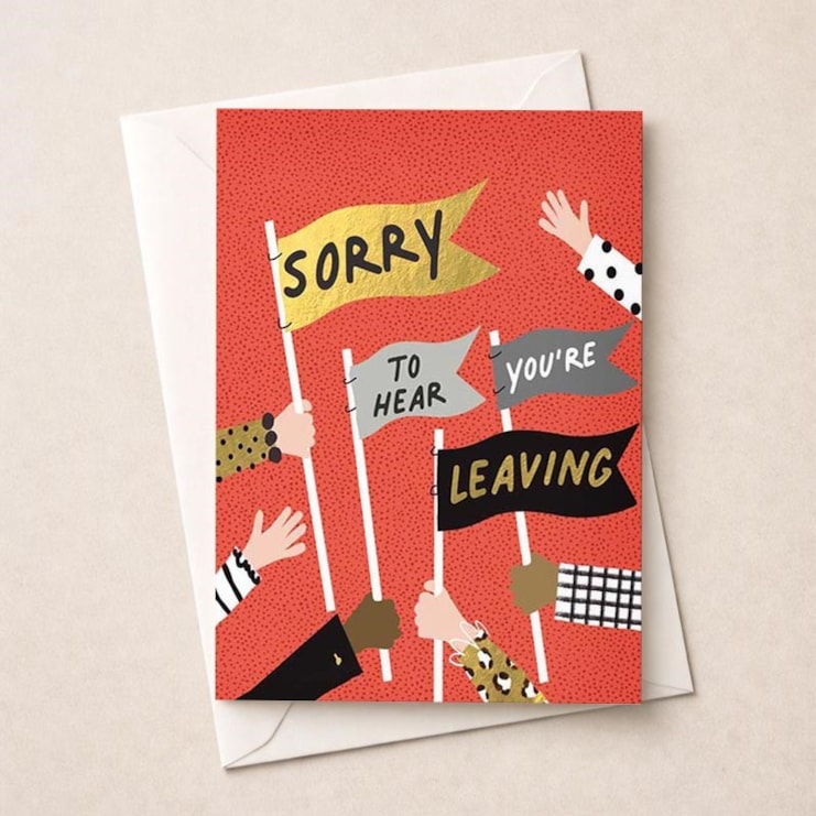 Large Sorry You're Leaving Card - Flags Large Sorry You're Leaving Card - Flags