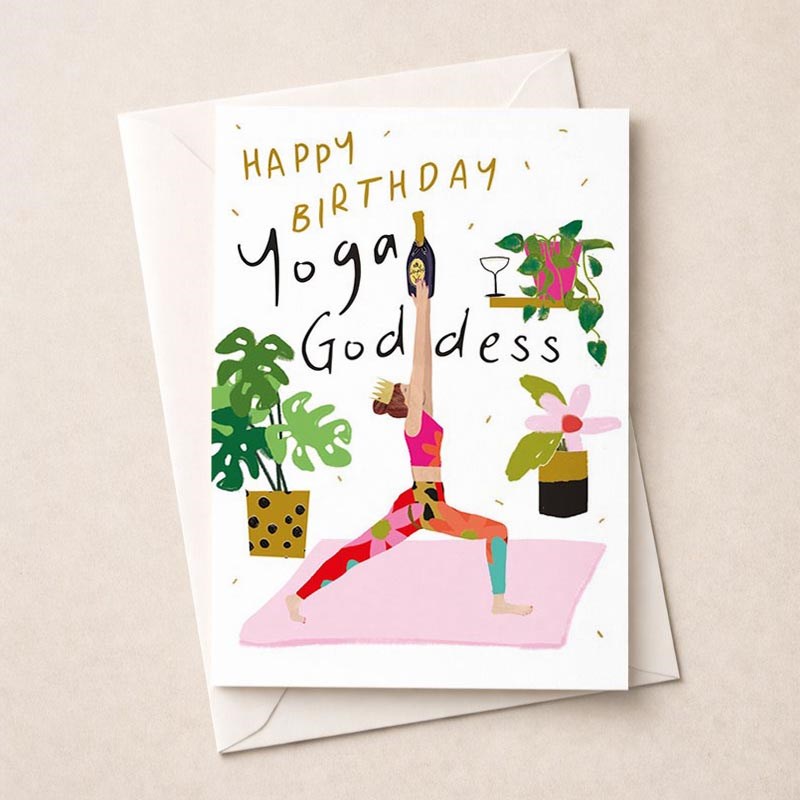 An image of Large Birthday Card - Yoga Goddess