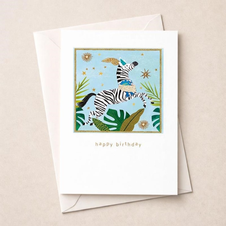 Birthday Card - Zebra Birthday Card - Zebra