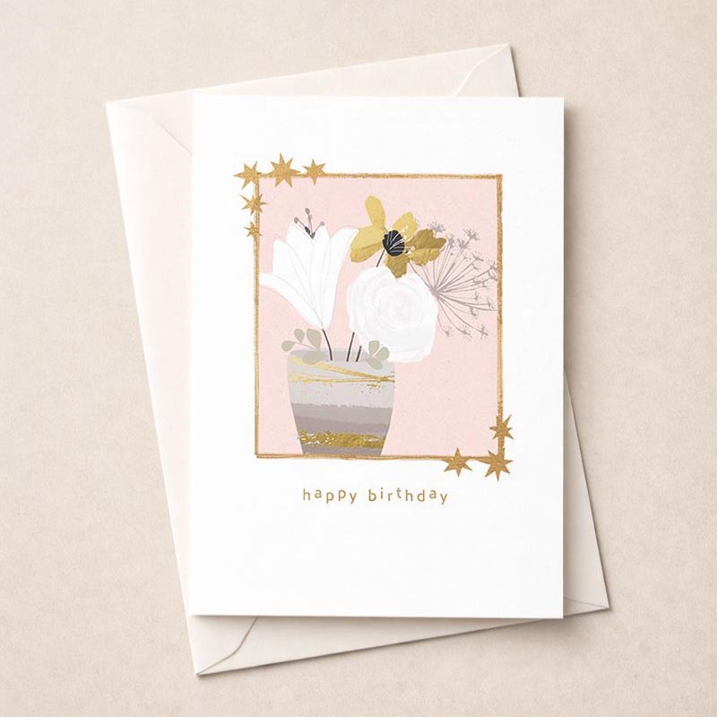 An image of Birthday Card - Vase Of Flowers