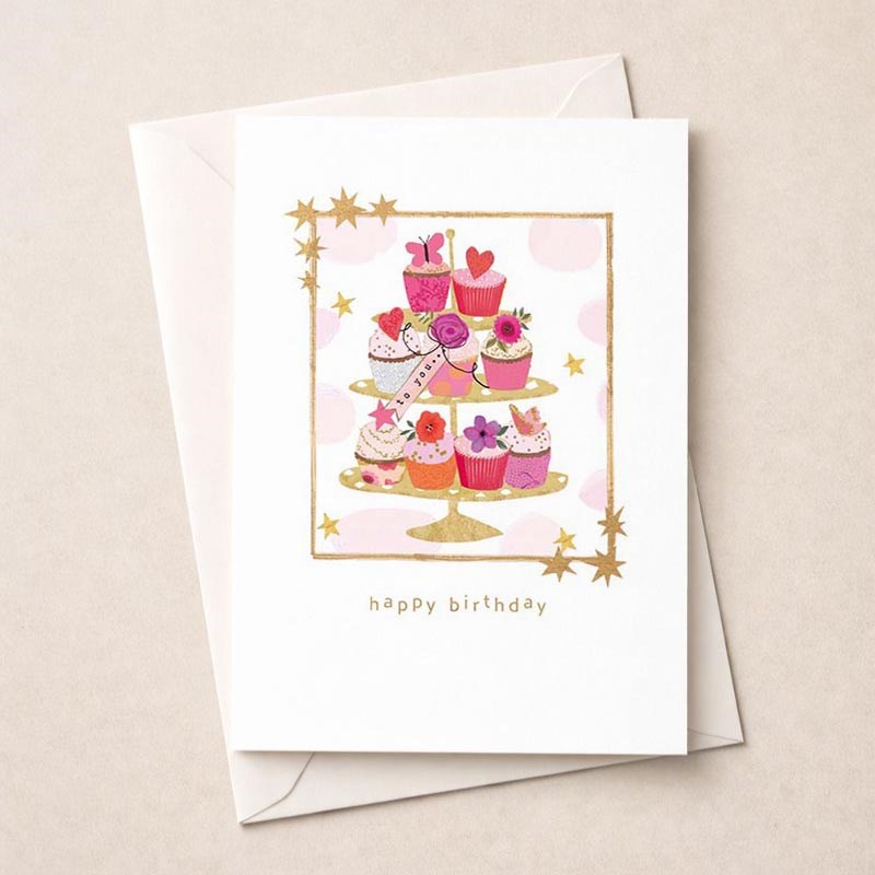 An image of Birthday Card -  Cupcakes